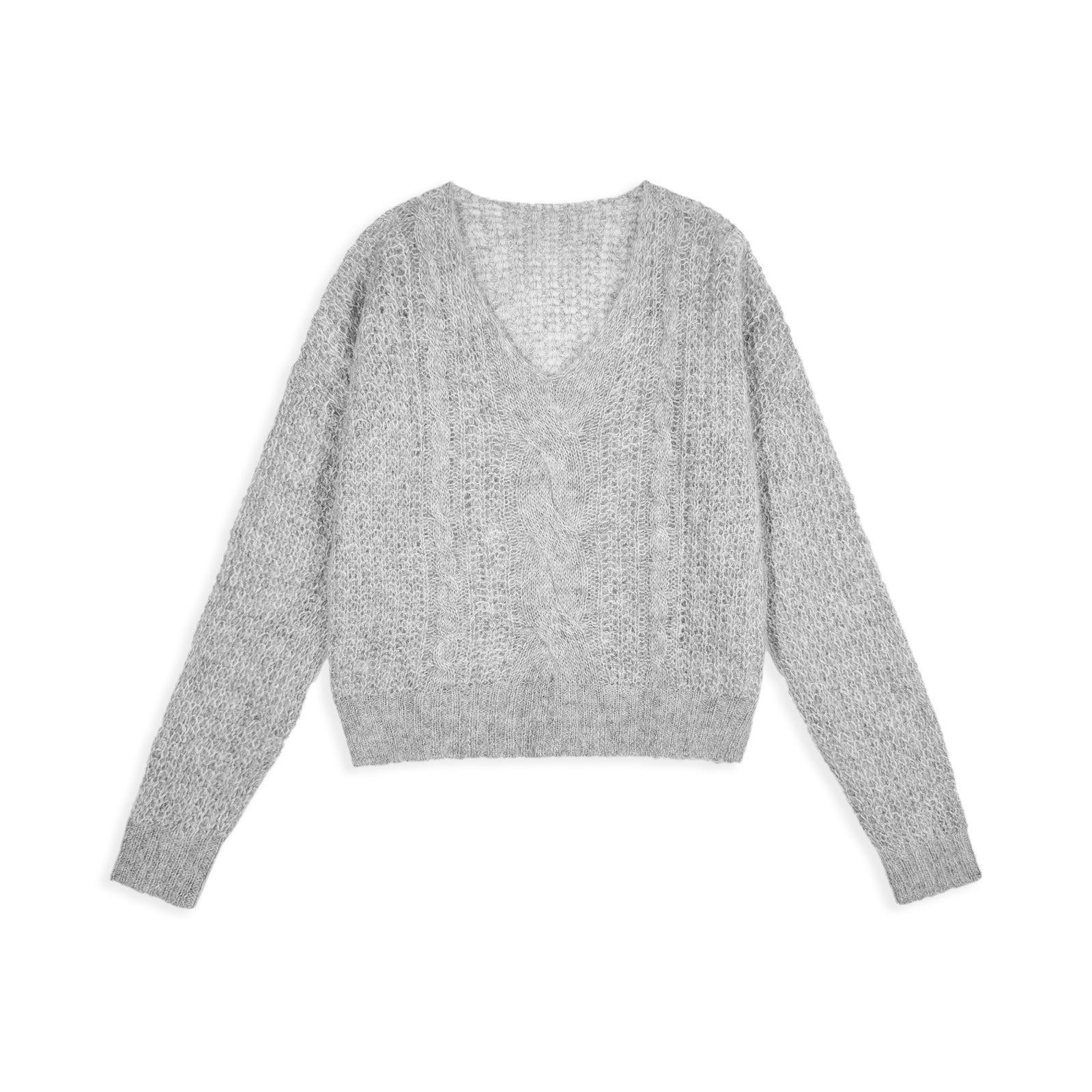 Soft V - Neck Mohair Sweater - Nettarei