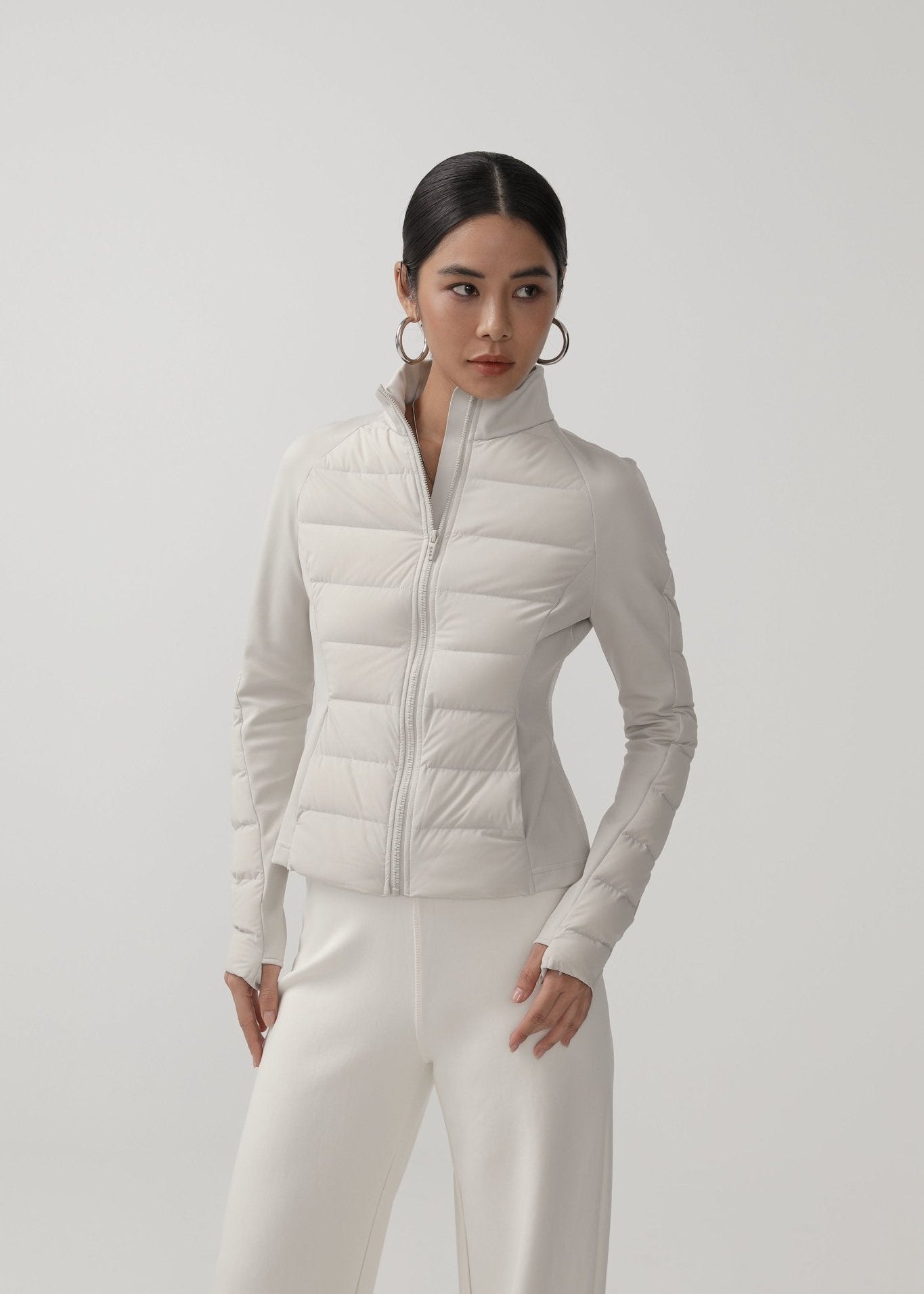 Tailored Stand - Collar Slim Zip Jacket - Nettarei