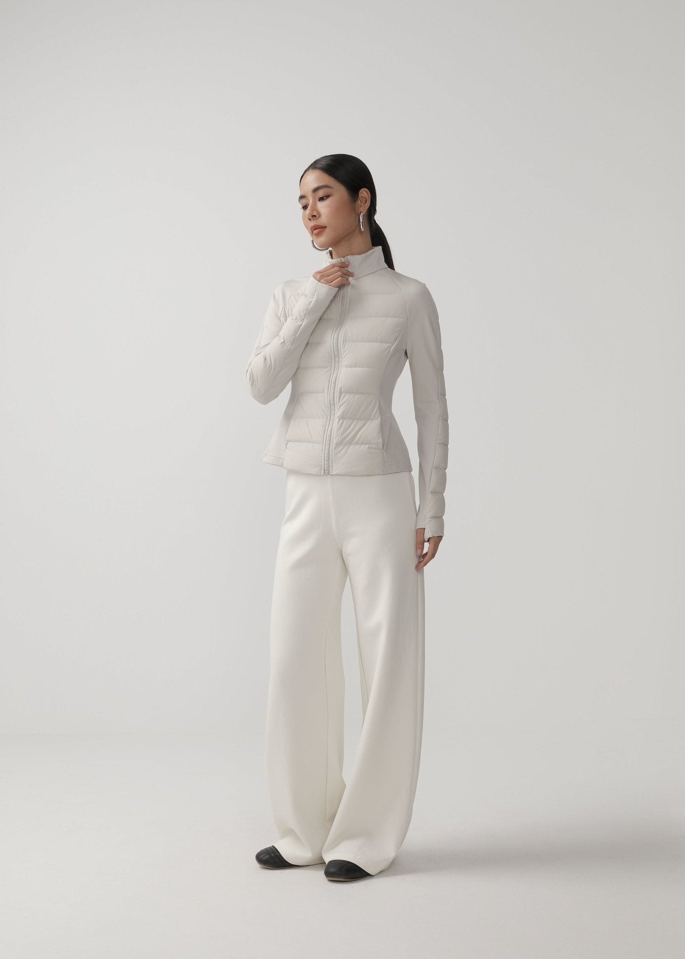 Tailored Stand - Collar Slim Zip Jacket - Nettarei