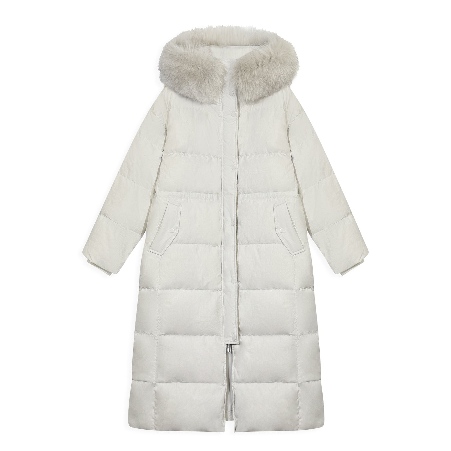 White Minimalist Long Parka - Nettarei